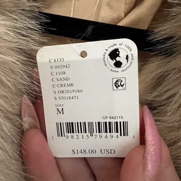 FREE PEOPLE Paris Cropped Faux-Fur Jacket, MED NWT - Picture 6 of 6